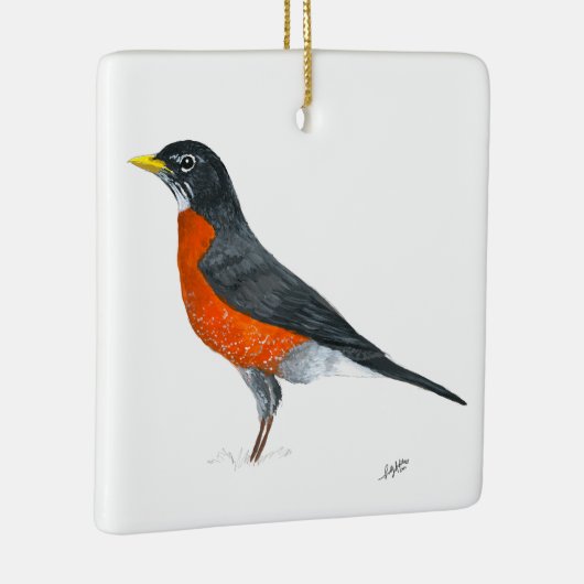 Amerikaanse Roodborst Keramisch Ornament (Rechts)