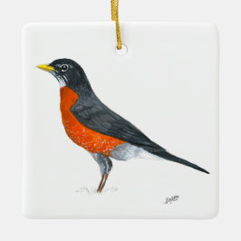 Amerikaanse Roodborst Keramisch Ornament