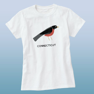 Amerikaanse Roodborst Kunst Connecticut Aangepaste T-shirt