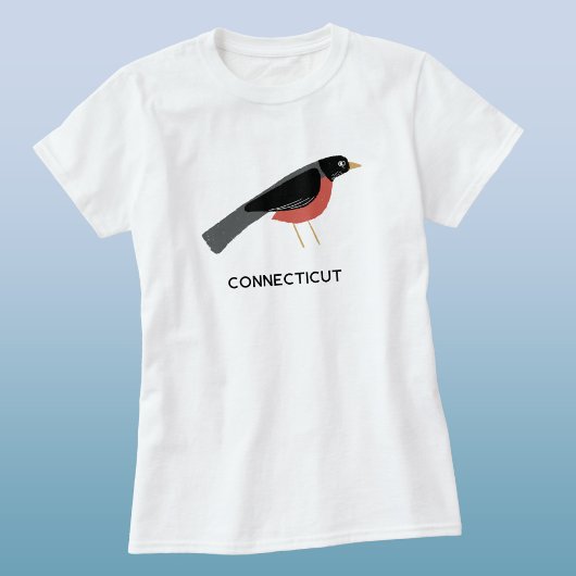 Amerikaanse Roodborst Kunst Connecticut Aangepaste T-shirt