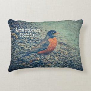 Amerikaanse Roodborst Robin Accent Kussen