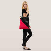 Amerikaanse Roos en Zwart Tote Bag (Op model)