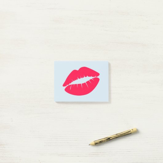 Amerikaanse Roos met gekleurde lips Post-it® Notes (Op bureau)