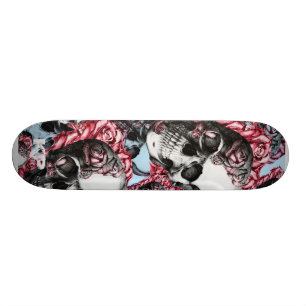Amerikaanse Roos Skulls Schaats Deck. Skateboard