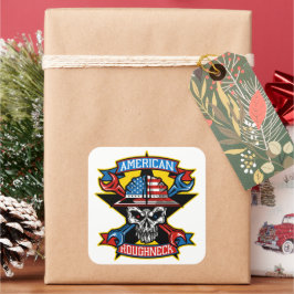 AMERIKAANSE ROUGHNECK door earl ferguson Vierkante Sticker