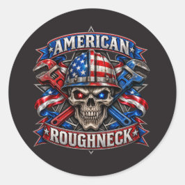 AMERIKAANSE ROUGHNECK RONDE STICKER