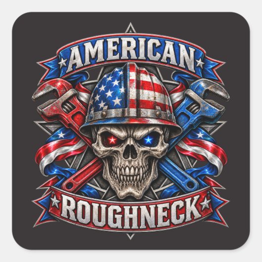 AMERIKAANSE ROUGHNECK VIERKANTE STICKER (Voorkant)
