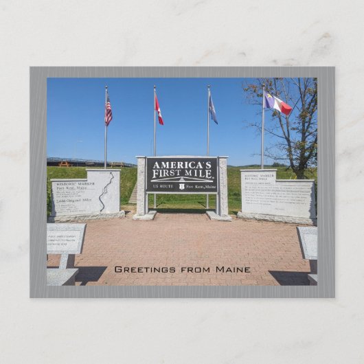 Amerikaanse Route 1: het eerste mijl monument van  Briefkaart (Voorkant)