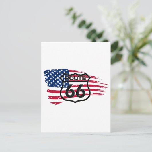 Amerikaanse Route 66 Briefkaart (Staand voorkant)