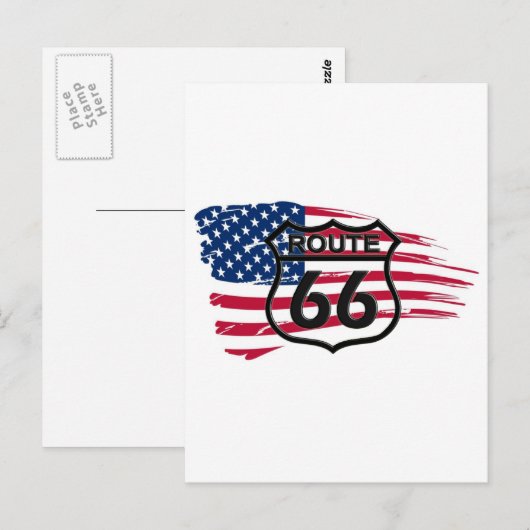Amerikaanse Route 66 Briefkaart (Voorkant / Achterkant)