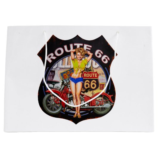 Amerikaanse route 66 met een motorfiets groot cadeauzakje (Voorkant)