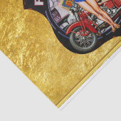 Amerikaanse route 66 motorfiets met een gouden tex tissuepapier (Detail)