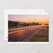 Amerikaanse ruimte- en raketcentrum op zonsonderga briefkaart (Voorkant / Achterkant)