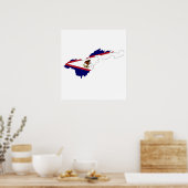 Amerikaanse Samoa Flag Map - volledige grootte Poster (Keuken)