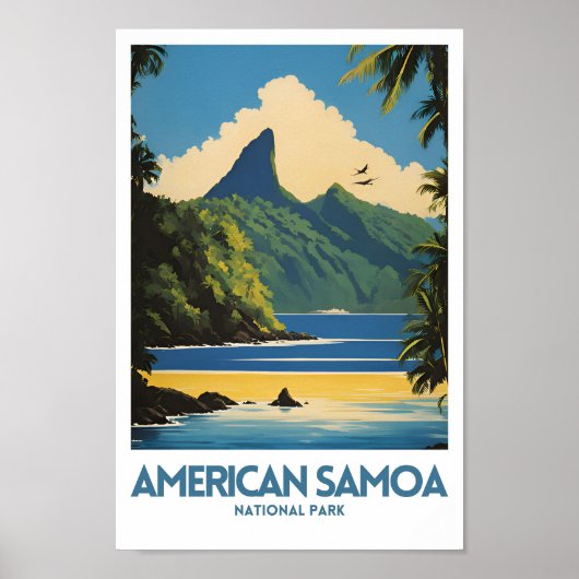 Amerikaanse Samoa National Park Minimal Travel Pos Poster (Voorkant)