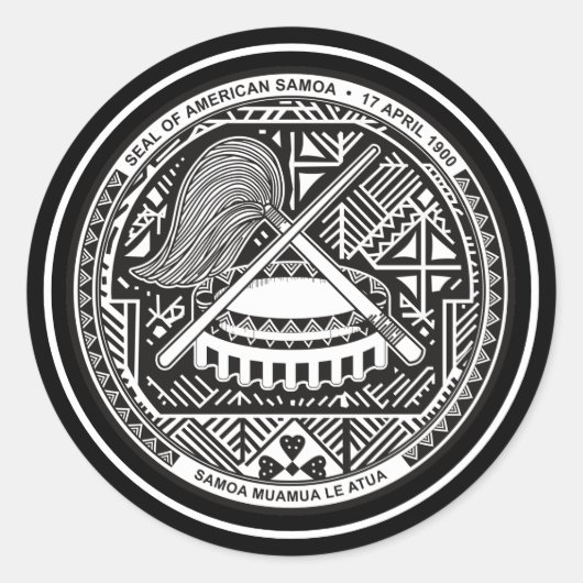amerikaanse samoa ronde sticker (Voorkant)
