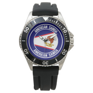 Amerikaanse Samoa Round Emblem Horloge