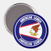 Amerikaanse Samoa Round Emblem Magneet (Voorkant / Achterkant)
