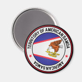 Amerikaanse Samoa Round Emblem Magneet (Voorkant / Achterkant)