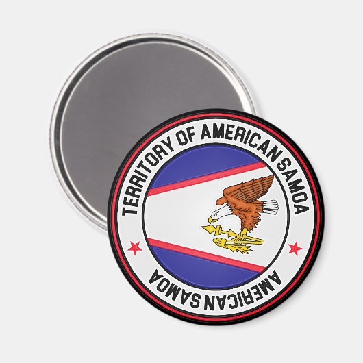 Amerikaanse Samoa Round Emblem Magneet (Voorkant / Achterkant)
