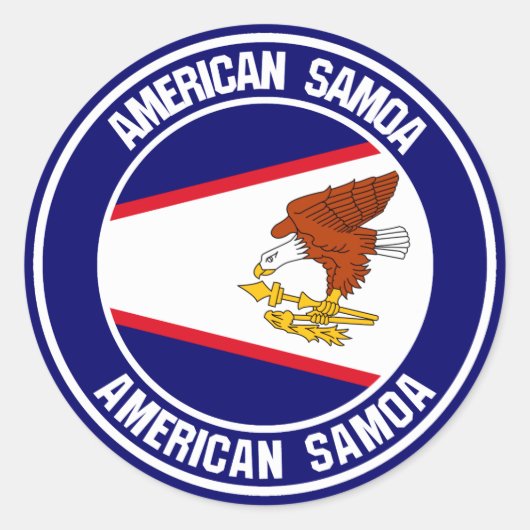 Amerikaanse Samoa Round Emblem Ronde Sticker (Voorkant)