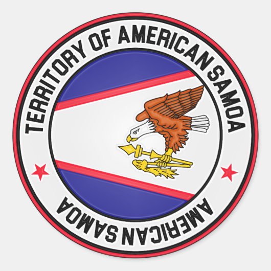 Amerikaanse Samoa Round Emblem Ronde Sticker (Voorkant)
