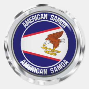 Amerikaanse Samoa Round Emblem Ronde Sticker