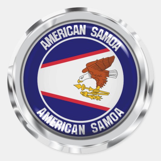 Amerikaanse Samoa Round Emblem Ronde Sticker (Voorkant)