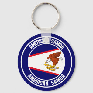 Amerikaanse Samoa Round Emblem Sleutelhanger