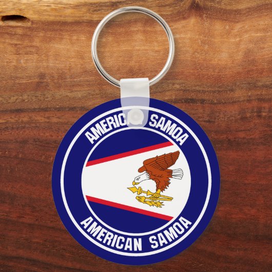 Amerikaanse Samoa Round Emblem Sleutelhanger (Voorkant)
