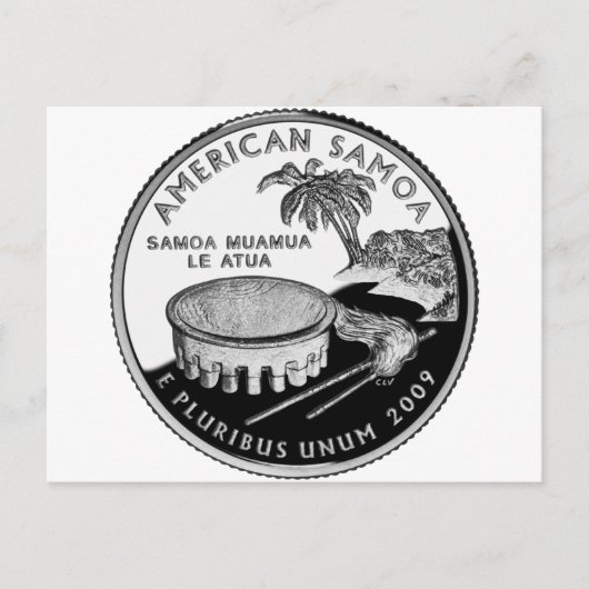 Amerikaanse Samoa-staatkwart Briefkaart (Voorkant)