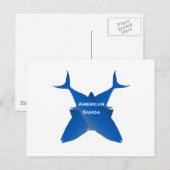 Amerikaanse Samoa Tuna (blauw) Briefkaart (Voorkant / Achterkant)