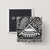 amerikaanse samoa vierkante button 5,1 cm (Voorkant /achterkant)