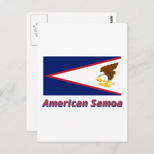Amerikaanse Samoa-vlag met naam Briefkaart (Voorkant / Achterkant)