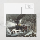 Amerikaanse Scène van de Spoorweg, 1871 Briefkaart (Voorkant / Achterkant)