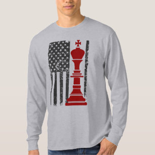 Amerikaanse schaakkoning Patriottische vlag T-shirt
