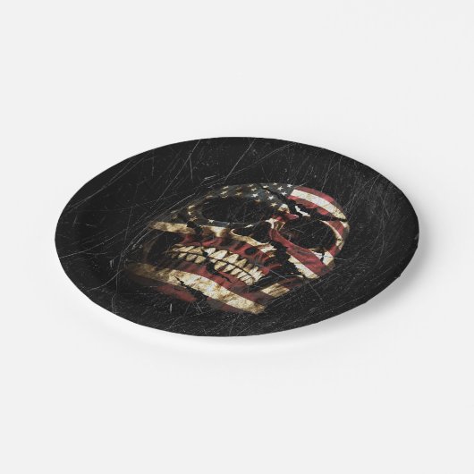Amerikaanse schedel papieren bordje (Gekanteld)