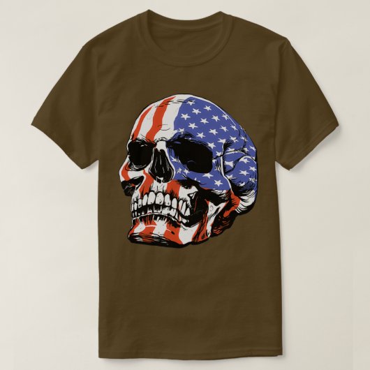 Amerikaanse schedel patriottisch t-shirt (Design voorkant)