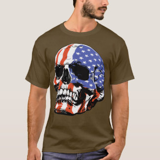 Amerikaanse schedel patriottisch t-shirt
