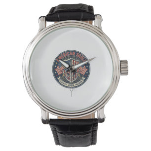 Amerikaanse Schedel Patriottische Patriottische Sc Horloge