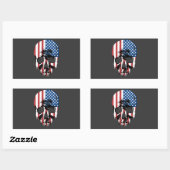 Amerikaanse schedel rechthoekige sticker (Vel)