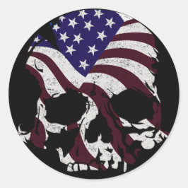 Amerikaanse schedel ronde sticker