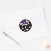 Amerikaanse schedel ronde sticker (Envelop)