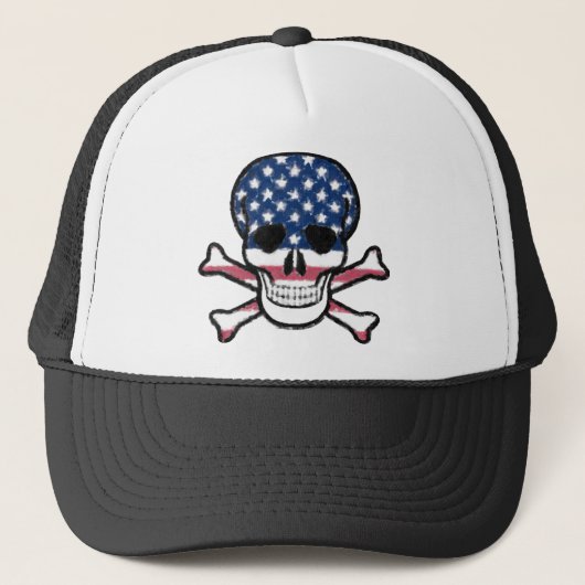 Amerikaanse schedel trucker pet (Voorkant)