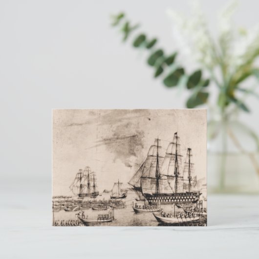 Amerikaanse schepen 19e eeuw briefkaart (Staand voorkant)