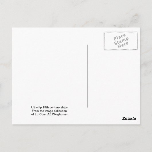 Amerikaanse schepen 19e eeuw briefkaart (Achterkant)
