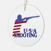 Amerikaanse schietpartij (rode witte en blauwe rif keramisch ornament (Links)