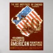 Amerikaanse schilderijen sculpture Vintage Poster (Voorkant)