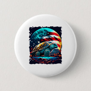 Amerikaanse schildpad onder de maan met Amerikaans Ronde Button 5,7 Cm