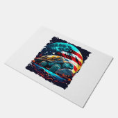 Amerikaanse schildpad onder maan met Amerikaanse v Deurmat (Schuin)